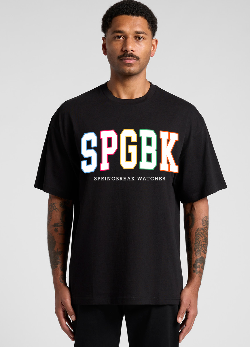 NEW: Unisex SPGBK College Logo Oversized Tee - Faded Black