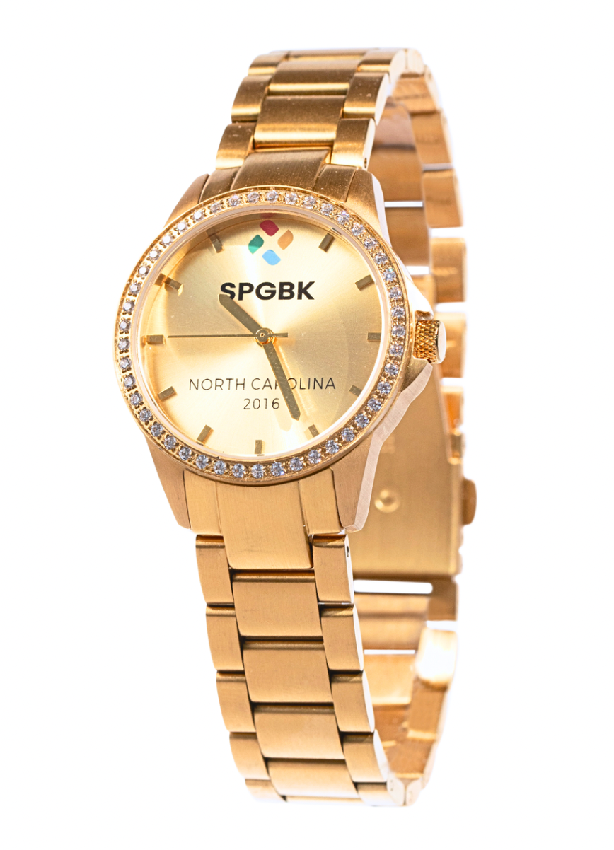 The Charlotte - Gold Petite Crystal Bracelet Watch, 32mm