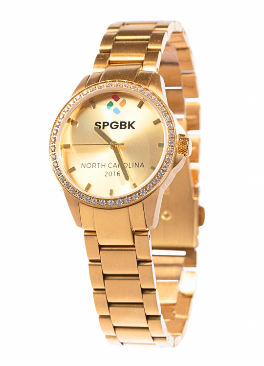 The Charlotte - Gold Petite Crystal Bracelet Watch, 32mm