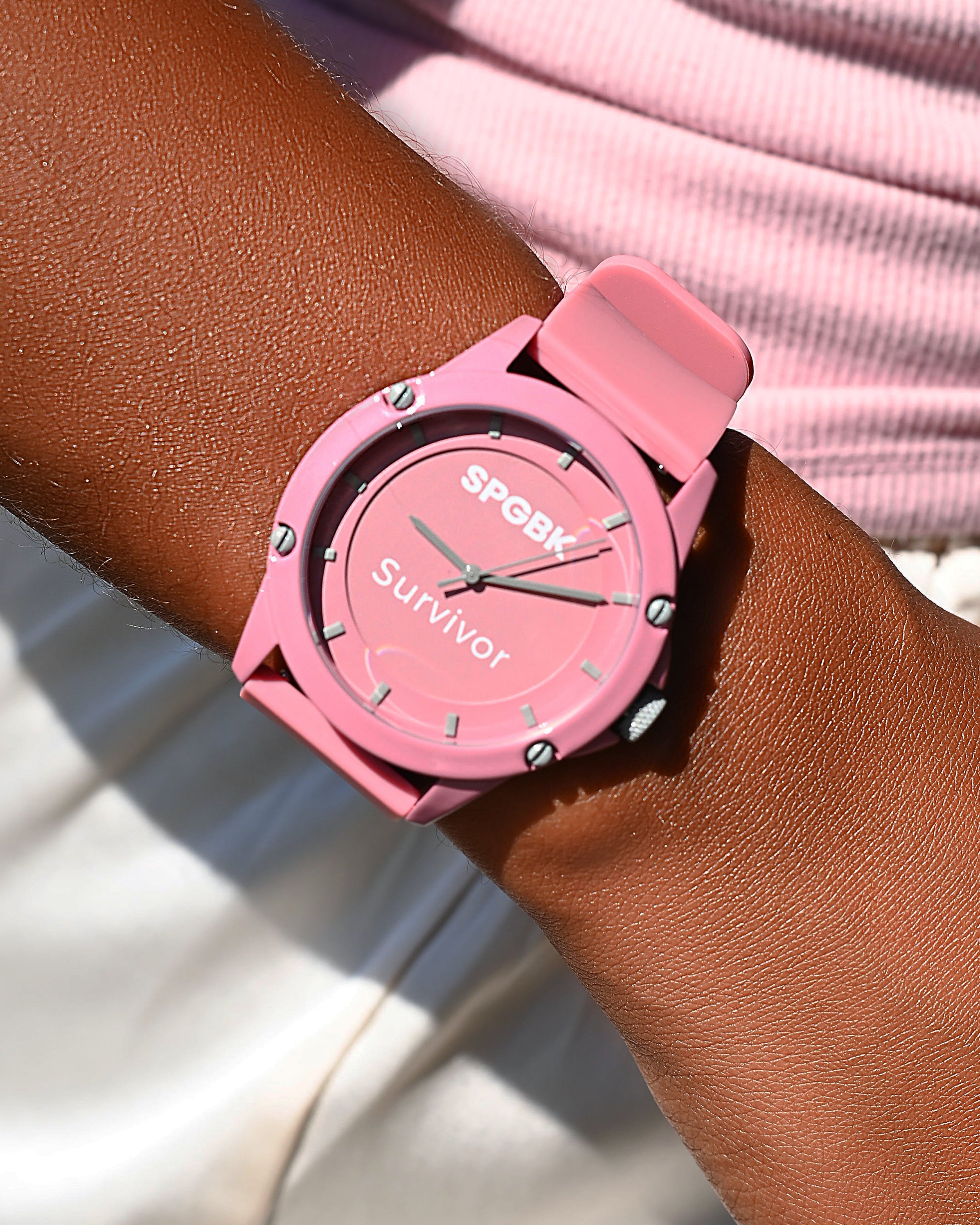 Survivor Soft Pink Gray Unisex 44mm Springbreak Watches