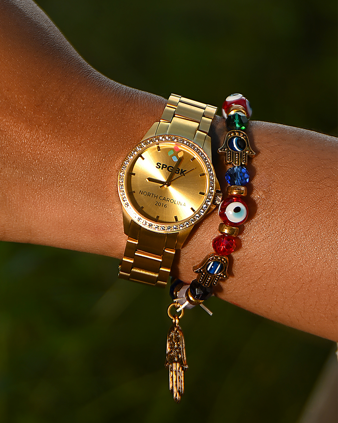 The Charlotte - Gold Petite Crystal Bracelet Watch, 32mm