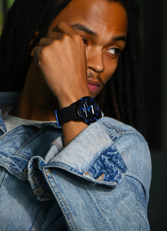 Blue Moon, Midnight & Electric Blue Watch, 44mm